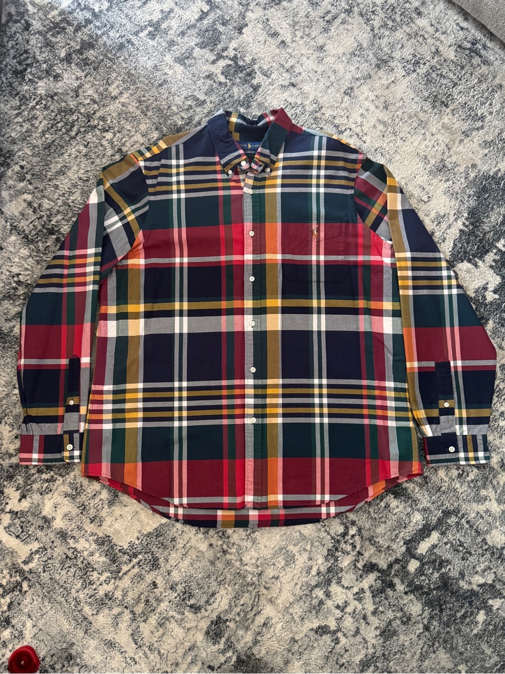 Polo Ralph Lauren Plaid Button Down Long Sleeve Shirt Red, Navy, Green, Yellow